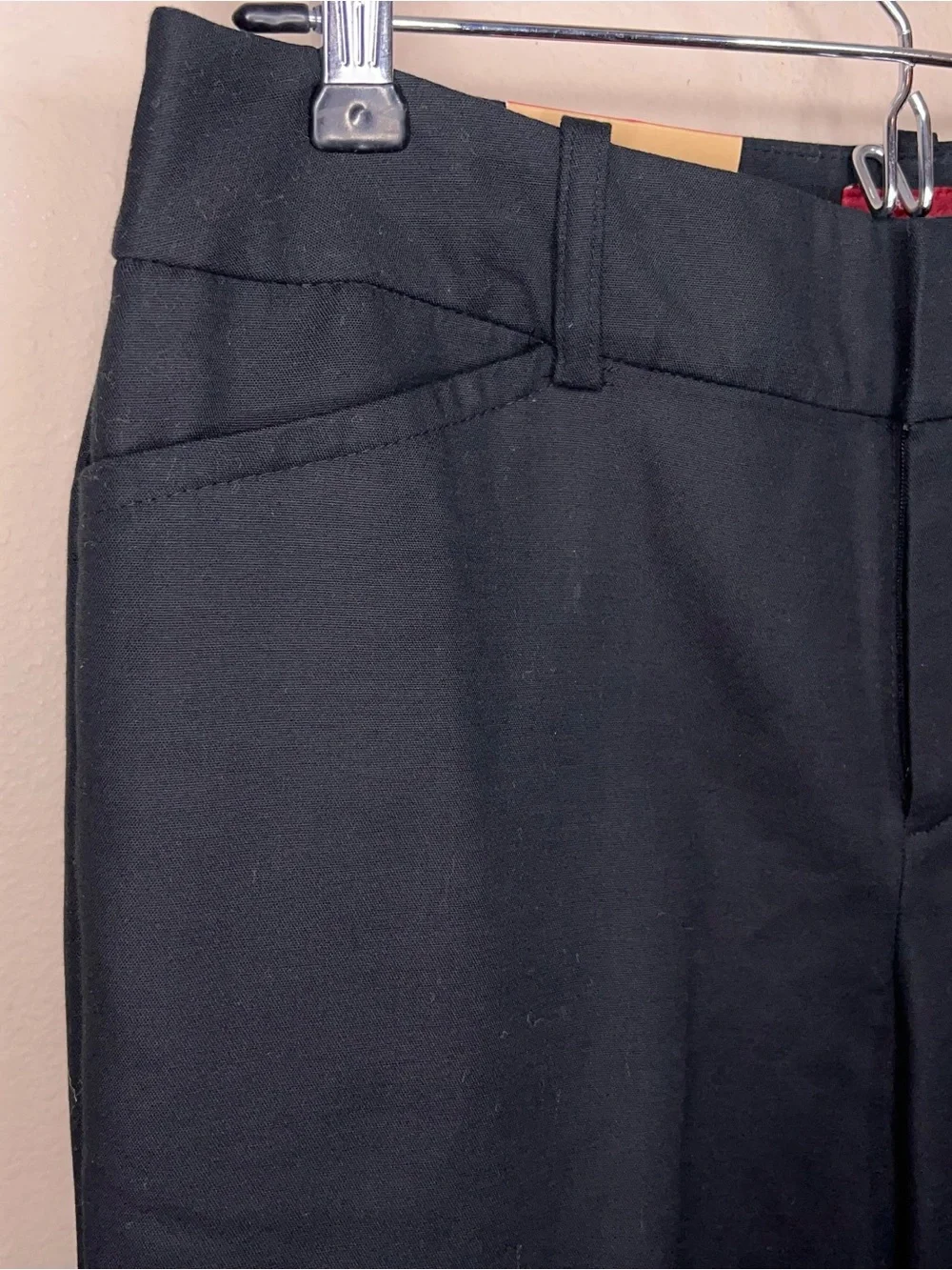 New Size 8 Merona Black Mid Waist Curvy Hip Pants Cotton Stretch Blend